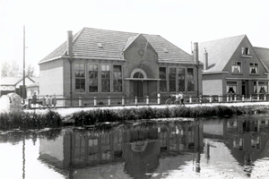 Christelijke school aan het Spui in 1950, afgebroken